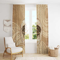 Tonga Skink Kava Bowl Window Curtain Vintage Tongan Ngatu Pattern