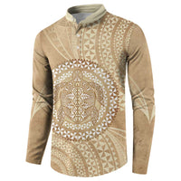 Tonga Ngatu Turtle Button Sweatshirt Vintage Tongan Tapa Cloth