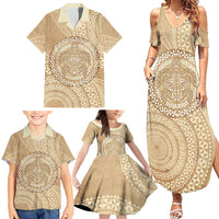 Tonga Ngatu Turtle Family Matching Summer Maxi Dress and Hawaiian Shirt Vintage Tongan Tapa Cloth LT14 - Polynesian Pride