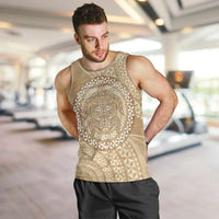 Tonga Ngatu Turtle Men Tank Top Vintage Tongan Tapa Cloth