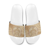 Tonga Ngatu Turtle Slide Sandals Vintage Tongan Tapa Cloth