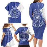 Queen Salote College 100th Anniversary Personalized Family Matching Long Sleeve Bodycon Dress and Hawaiian Shirt Est 1926 Kolisi Fefine Tongan Ngatu Pattern LT14 - Polynesian Pride