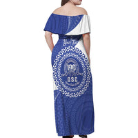 Queen Salote College 100th Anniversary Personalized Family Matching Off Shoulder Maxi Dress and Hawaiian Shirt Est 1926 Kolisi Fefine Tongan Ngatu Pattern LT14 - Polynesian Pride