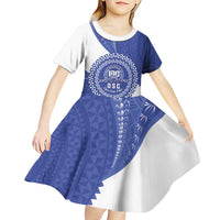 Queen Salote College 100th Anniversary Personalized Kid Short Sleeve Dress Est 1926 Kolisi Fefine Tongan Ngatu Pattern