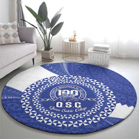 Queen Salote College 100th Anniversary Personalized Round Carpet Est 1926 Kolisi Fefine Tongan Ngatu Pattern