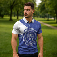 Queen Salote College 100th Anniversary Personalized Zipper Polo Shirt Est 1926 Kolisi Fefine Tongan Ngatu Pattern