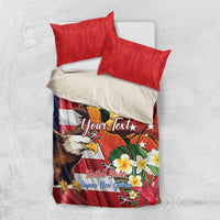 Personalised United States And Papua New Guinea Bedding Set USA Eagle With PNG Bird Of Paradise