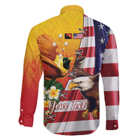 Personalised United States And Papua New Guinea Family Matching Summer Maxi Dress and Hawaiian Shirt USA Eagle With PNG Bird Of Paradise LT14 - Polynesian Pride