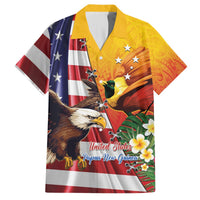 Personalised United States And Papua New Guinea Hawaiian Shirt USA Eagle With PNG Bird Of Paradise LT14 Red - Polynesian Pride