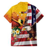 Personalised United States And Papua New Guinea Hawaiian Shirt USA Eagle With PNG Bird Of Paradise LT14 - Polynesian Pride