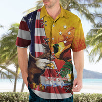 Personalised United States And Papua New Guinea Hawaiian Shirt USA Eagle With PNG Bird Of Paradise LT14 - Polynesian Pride