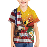 Personalised United States And Papua New Guinea Hawaiian Shirt USA Eagle With PNG Bird Of Paradise LT14 - Polynesian Pride