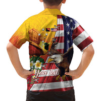 Personalised United States And Papua New Guinea Hawaiian Shirt USA Eagle With PNG Bird Of Paradise LT14 - Polynesian Pride