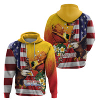 Personalised United States And Papua New Guinea Hoodie USA Eagle With PNG Bird Of Paradise