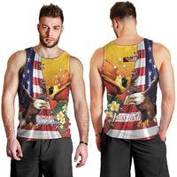 Personalised United States And Papua New Guinea Men Tank Top USA Eagle With PNG Bird Of Paradise LT14 - Polynesian Pride