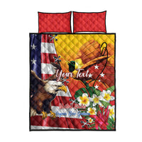 Personalised United States And Papua New Guinea Quilt Bed Set USA Eagle With PNG Bird Of Paradise