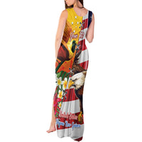 Personalised United States And Papua New Guinea Tank Maxi Dress USA Eagle With PNG Bird Of Paradise