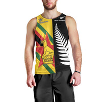 Custom New Zealand and Zimbabwe Men Tank Top NZ Fern Zim Flag Half Style