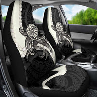 Black Polynesia Tribal Octopus Tattoo Car Seat Cover Pikake Lei Polynesian Pattern