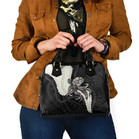 Black Polynesia Tribal Octopus Tattoo Shoulder Handbag Pikake Lei Polynesian Pattern
