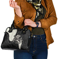 Black Polynesia Tribal Octopus Tattoo Shoulder Handbag Pikake Lei Polynesian Pattern