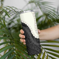 Black Polynesia Tribal Octopus Tattoo Skinny Tumbler Pikake Lei Polynesian Pattern
