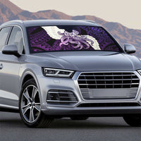 Purple Galaxy Polynesia Tribal Octopus Tattoo Auto Sun Shade Pikake Lei Polynesian Pattern