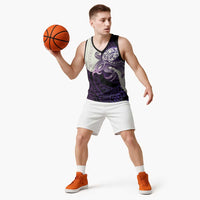 Purple Galaxy Polynesia Tribal Octopus Tattoo Basketball Jersey Pikake Lei Polynesian Pattern