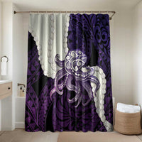 Purple Galaxy Polynesia Tribal Octopus Tattoo Bathroom Set Pikake Lei Polynesian Pattern