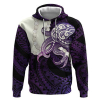Purple Galaxy Polynesia Tribal Octopus Tattoo Hoodie Pikake Lei Polynesian Pattern