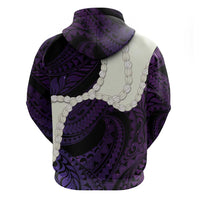 Purple Galaxy Polynesia Tribal Octopus Tattoo Hoodie Pikake Lei Polynesian Pattern