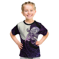 Purple Galaxy Polynesia Tribal Octopus Tattoo Kid T Shirt Pikake Lei Polynesian Pattern