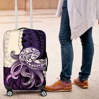 Purple Galaxy Polynesia Tribal Octopus Tattoo Luggage Cover Pikake Lei Polynesian Pattern