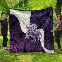 Purple Galaxy Polynesia Tribal Octopus Tattoo Quilt Pikake Lei Polynesian Pattern