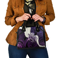 Purple Galaxy Polynesia Tribal Octopus Tattoo Shoulder Handbag Pikake Lei Polynesian Pattern