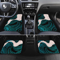 Teal Galaxy Polynesia Tribal Octopus Tattoo Car Mats Pikake Lei Polynesian Pattern