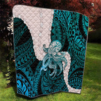 Teal Galaxy Polynesia Tribal Octopus Tattoo Quilt Pikake Lei Polynesian Pattern