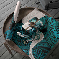 Teal Galaxy Polynesia Tribal Octopus Tattoo Wrapping Paper Pikake Lei Polynesian Pattern