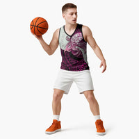 Pink Galaxy Polynesia Tribal Octopus Tattoo Basketball Jersey Pikake Lei Polynesian Pattern