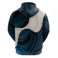 Blue Galaxy Polynesia Tribal Octopus Tattoo Hoodie Pikake Lei Polynesian Pattern