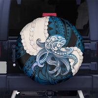 Blue Galaxy Polynesia Tribal Octopus Tattoo Spare Tire Cover Pikake Lei Polynesian Pattern
