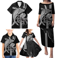 Kanaloa Aloha Hawaii Family Matching Puletasi and Hawaiian Shirt Humpback Whale Octopus Tattoo Kakau Pattern LT14 - Polynesian Pride