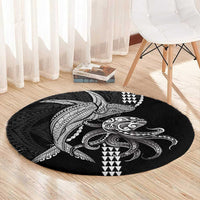 Kanaloa Aloha Hawaii Round Carpet Humpback Whale Octopus Tattoo Kakau Pattern