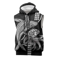 Kanaloa Aloha Hawaii Sleeveless Zip Hoodie Humpback Whale Octopus Tattoo Kakau Pattern