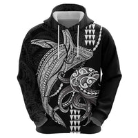 Kanaloa Aloha Hawaii Zip Hoodie Humpback Whale Octopus Tattoo Kakau Pattern