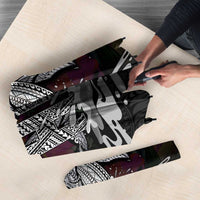 Personalised Hawaii Umbrella Humpback Whale Tattoo With Tropical Flowers Black