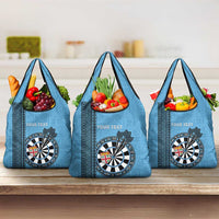 Fiji Darts Grocery Bag Fijian Tapa Pattern - Blue