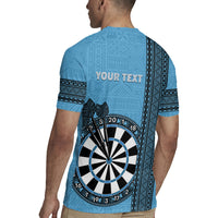 Personalised Fiji Darts Rugby Jersey Fijian Tapa Pattern - Blue