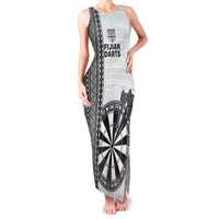 Personalised Fiji Darts Family Matching Tank Maxi Dress and Hawaiian Shirt Fijian Tapa Pattern - White