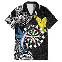 Personalised Cook Islands Darts Family Matching Long Sleeve Bodycon Dress and Hawaiian Shirt Kuki Airani Tribal Pattern LT14 Dad's Shirt - Short Sleeve Black - Polynesian Pride